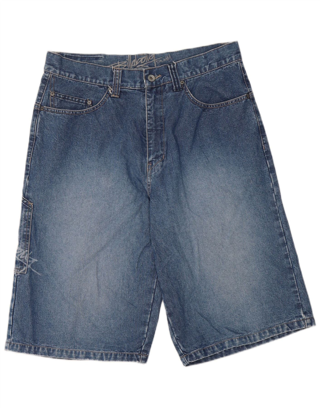 Damskie spodenki jeansowe Billabong Graphic W32, duże, niebieskie, bawełniane