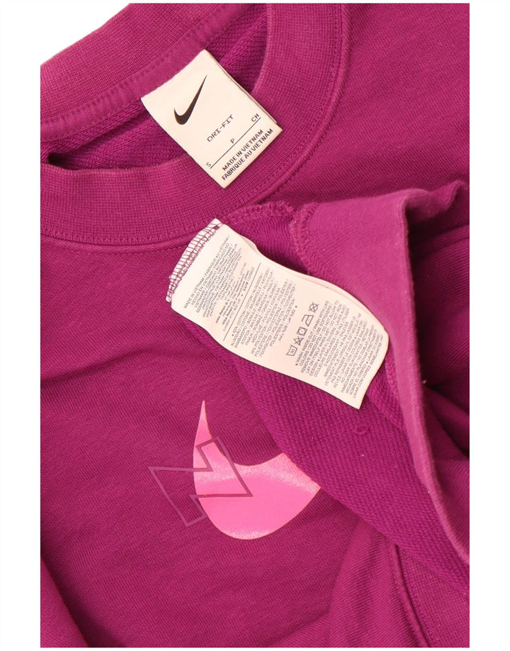 Damska bluza dresowa Nike Dri Fit Graphic Oversize UK 10, mała fioletowa