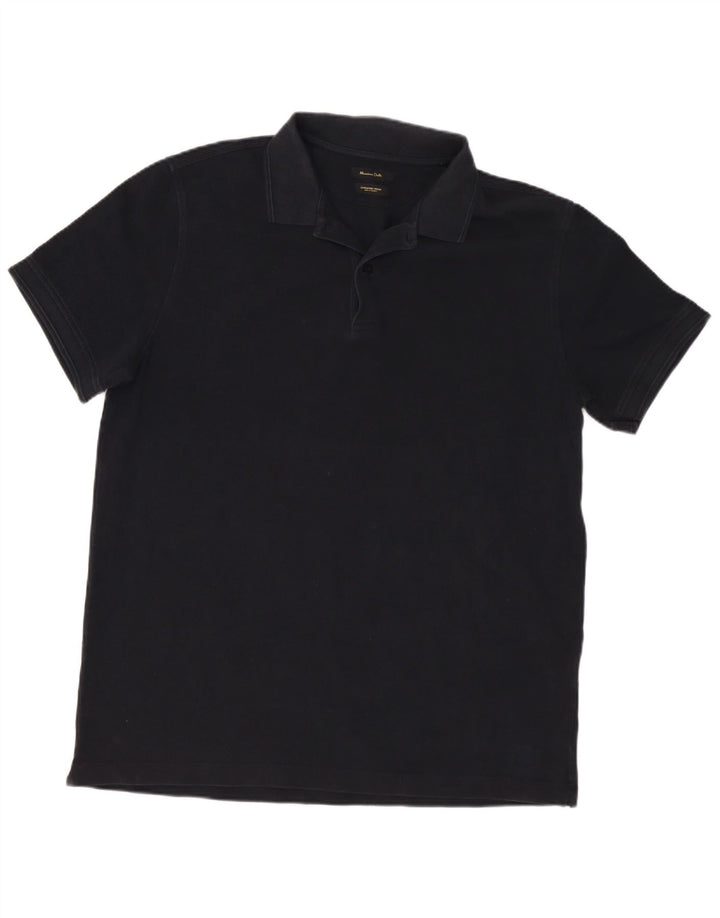Męska koszulka polo Massimo Dutti, duża, czarna, bawełniana