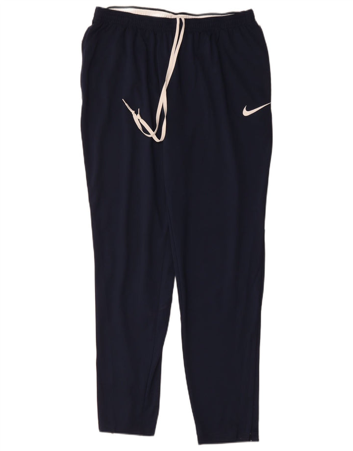 Męskie spodnie dresowe Nike Dri Fit XL, granatowe, z blokami kolorów, poliestrowe