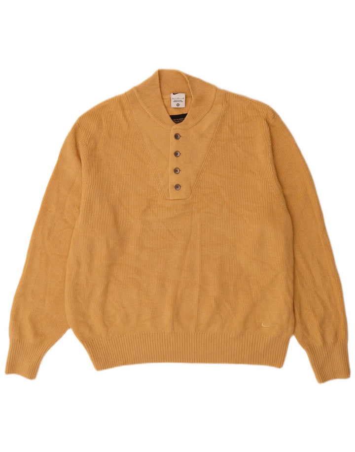 Męski sweter zapinany na guziki NIKE XL, beżowy poliester