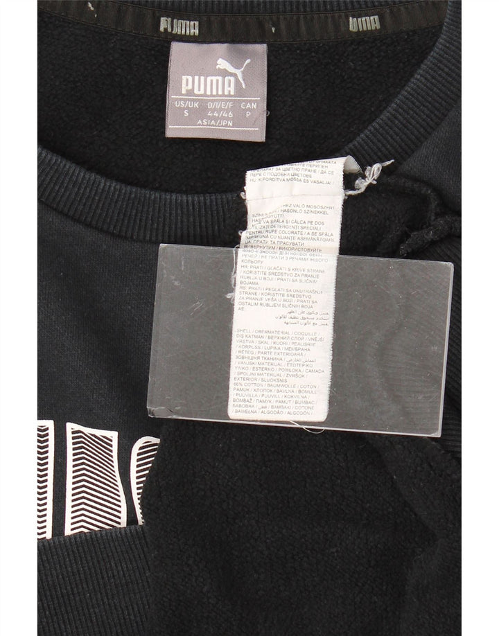 Męski sweter z grafiką PUMA, mały, czarny, bawełniany