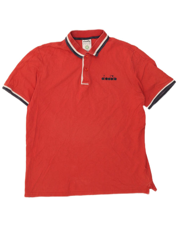 Męska koszulka polo Diadora XL, czerwona, bawełniana