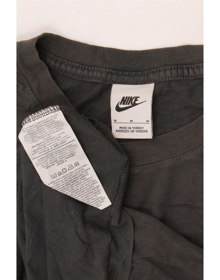 Męski T-shirt z grafiką NIKE Top, średni czarny, bawełniany