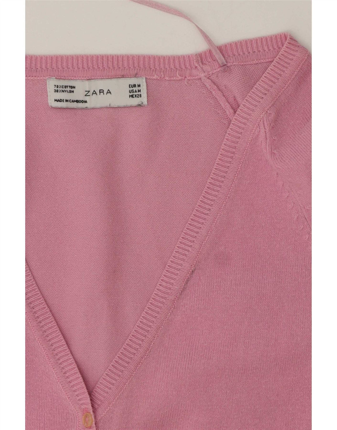 Sweter damski Zara UK 12 Średni różowy bawełniany