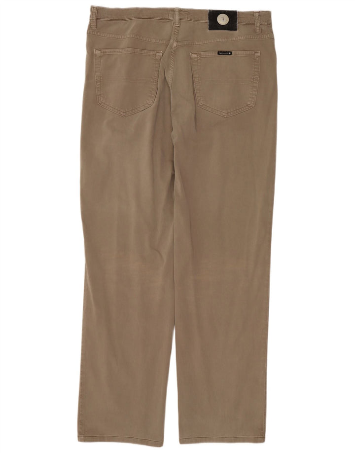 Męskie proste spodnie codzienne Trussardi W38 L32 Beżowa bawełna