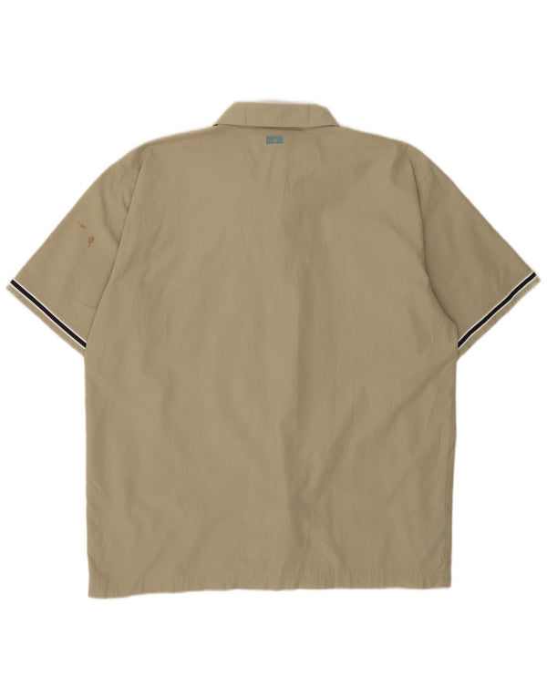 Męska koszulka z krótkim rękawem Adidas UK 44/46, duża, khaki, poliester