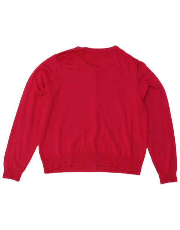 Marks & Spencer Krótki sweter damski UK 16, duży, różowy, wiskoza