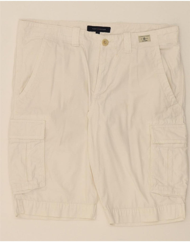 TOMMY HILFIGER Womens Cargo Shorts W34 Large White Cotton Vintage Tommy Hilfiger and Second-Hand Tommy Hilfiger from Messina Hembry 