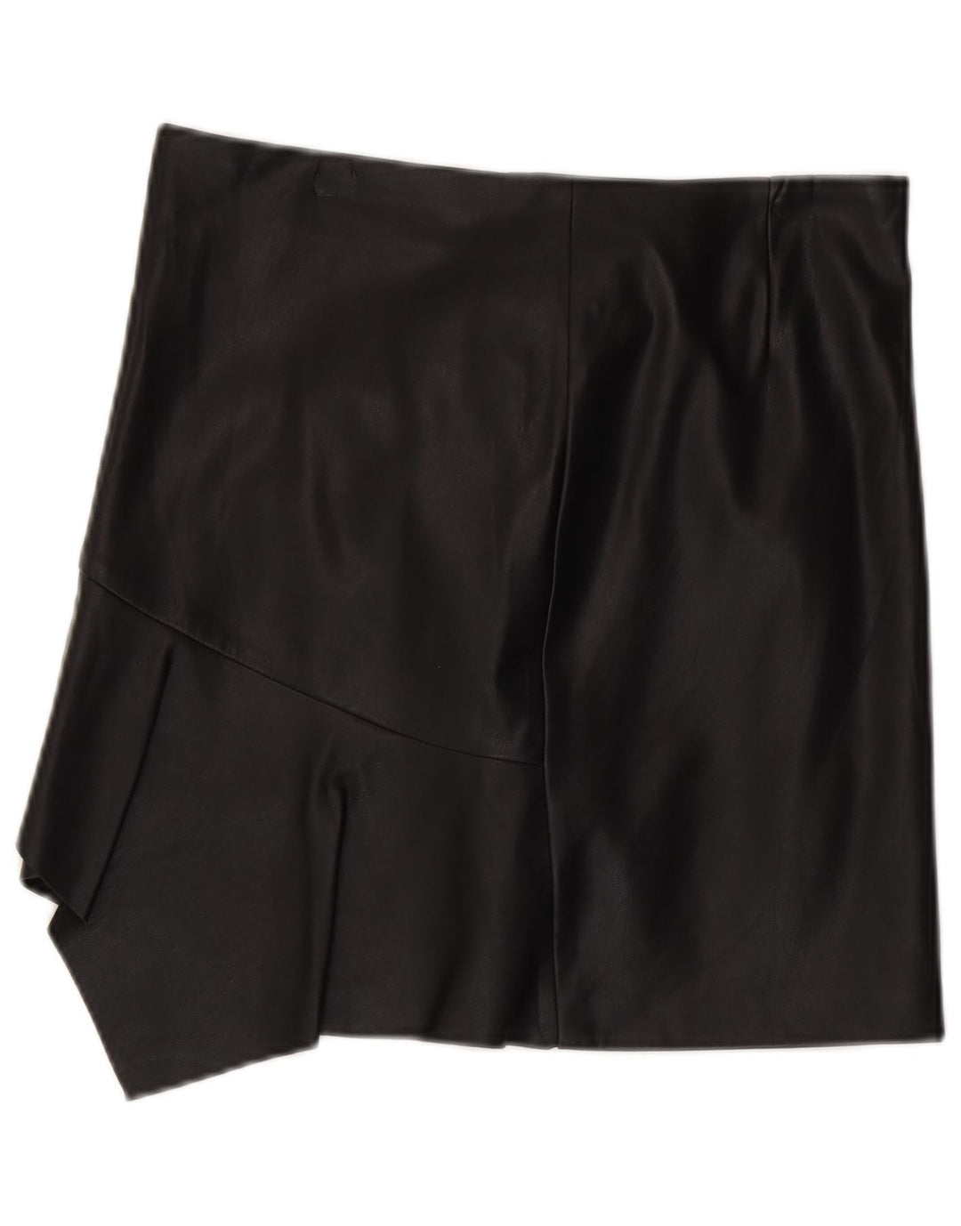 Damska asymetryczna spódnica skórzana Sisley UK 12 Medium W30 Czarny poliester