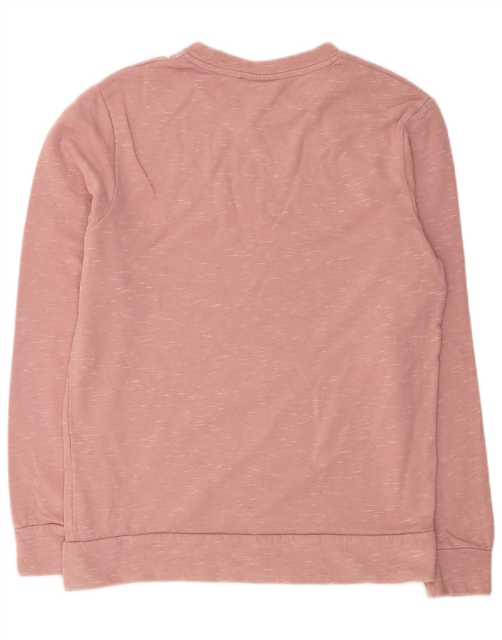 JACK & JONES Mens Sweatshirt Jumper Large Pink Flecked Cotton