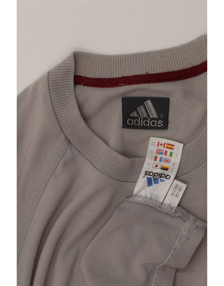 Adidas Męski T-shirt Top Duży Szary Bawełniany