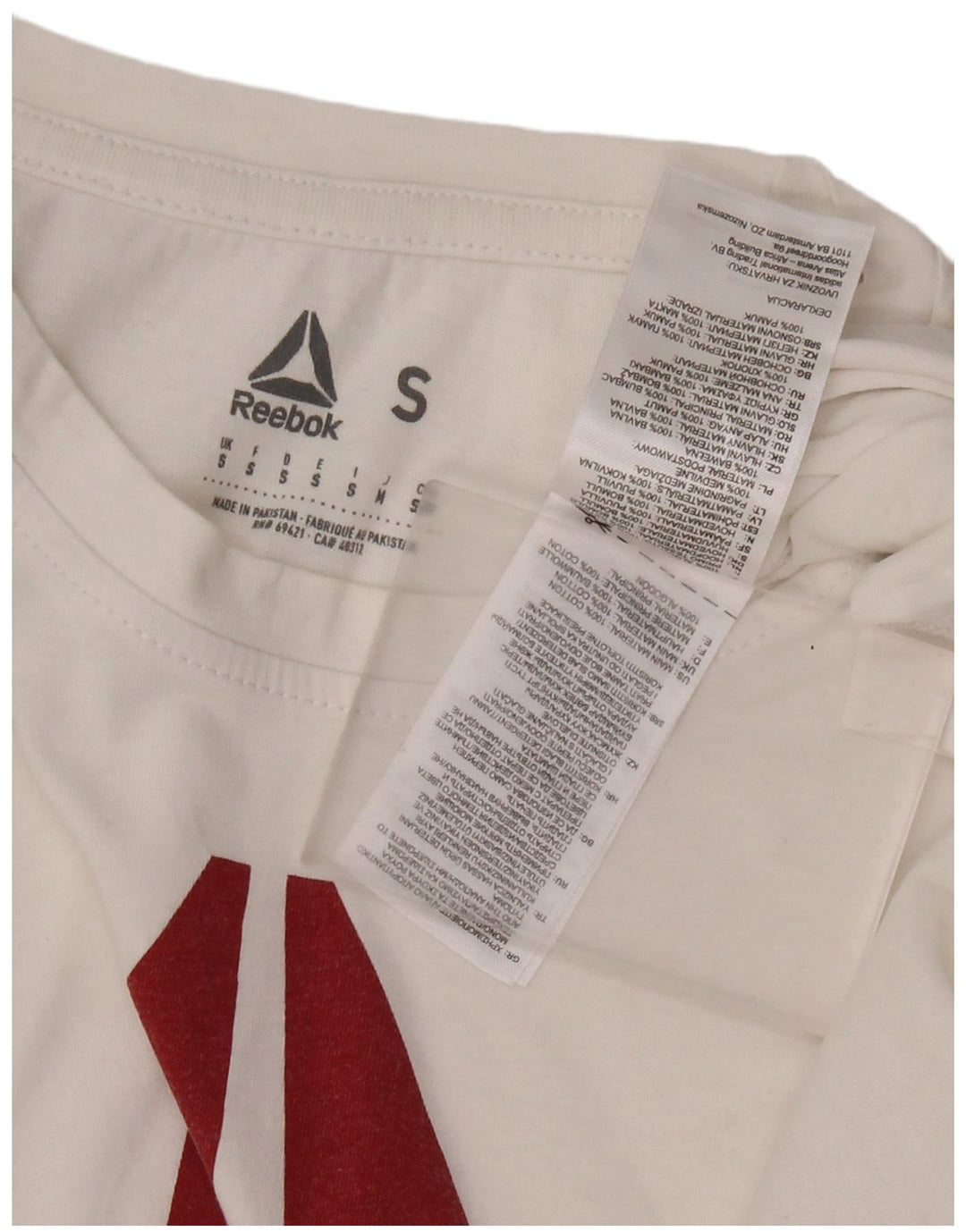 Męska koszulka z grafiką REEBOK, mała, biała, bawełniana