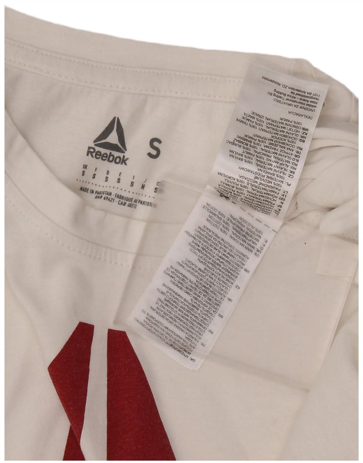 Męska koszulka z grafiką REEBOK, mała, biała, bawełniana