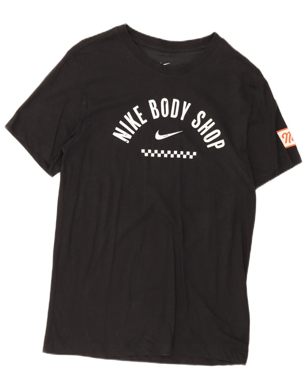 Męski T-shirt z grafiką Nike Dri Fit, mały, czarny, bawełniany