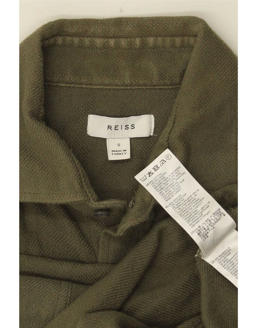 Koszula męska Reiss, mała, bawełniana w kolorze khaki