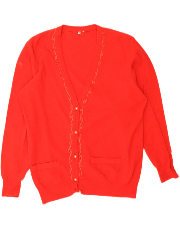Sweter damski Andrea Mare o luźnym kroju, UK 14, średni czerwony paisley