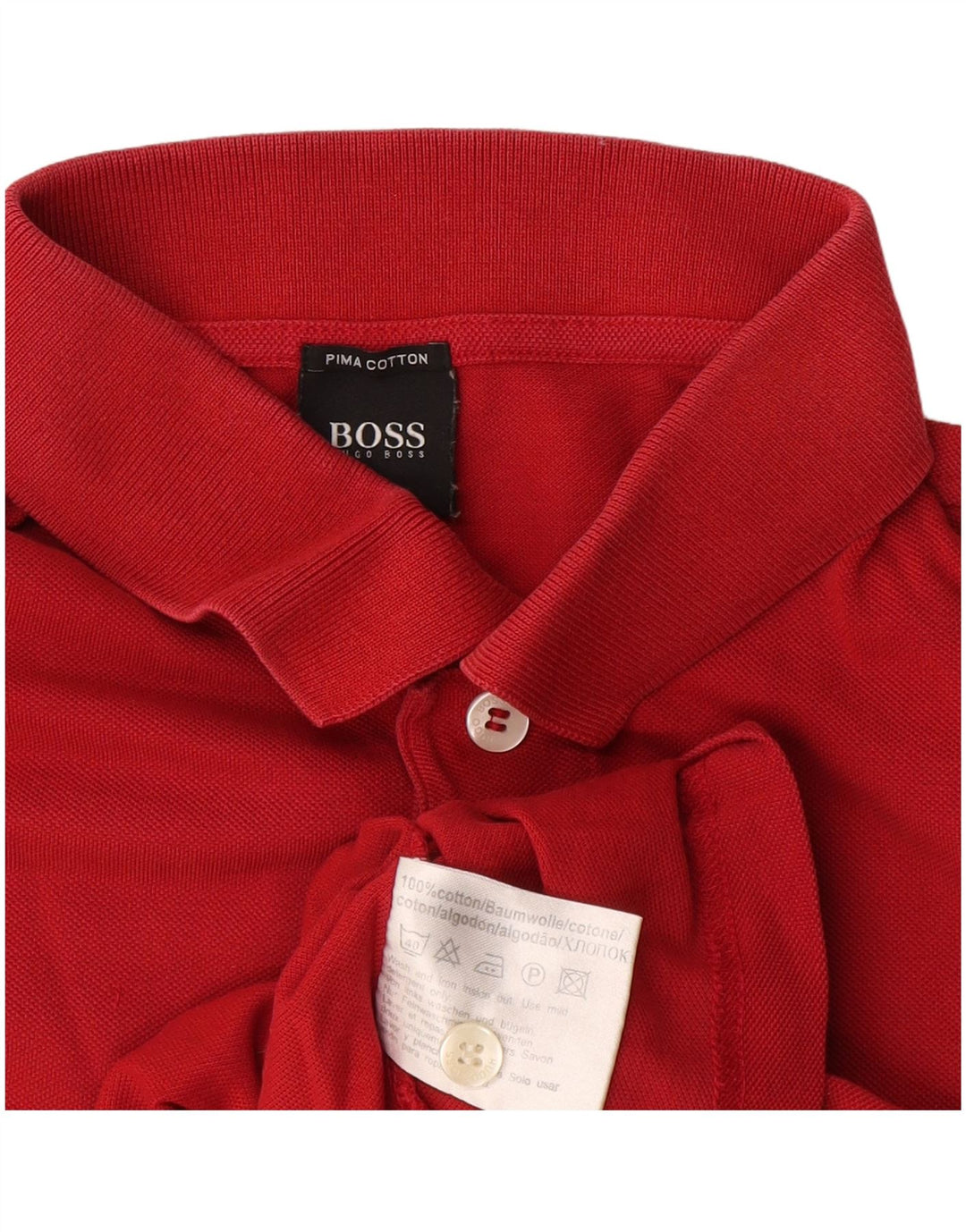 Męska koszulka polo Hugo Boss, średnia czerwona, bawełniana