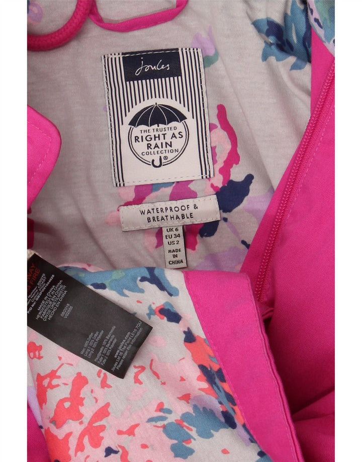 Damska kurtka wiatrówka z kapturem JOULES UK 6 Small Pink Cotton