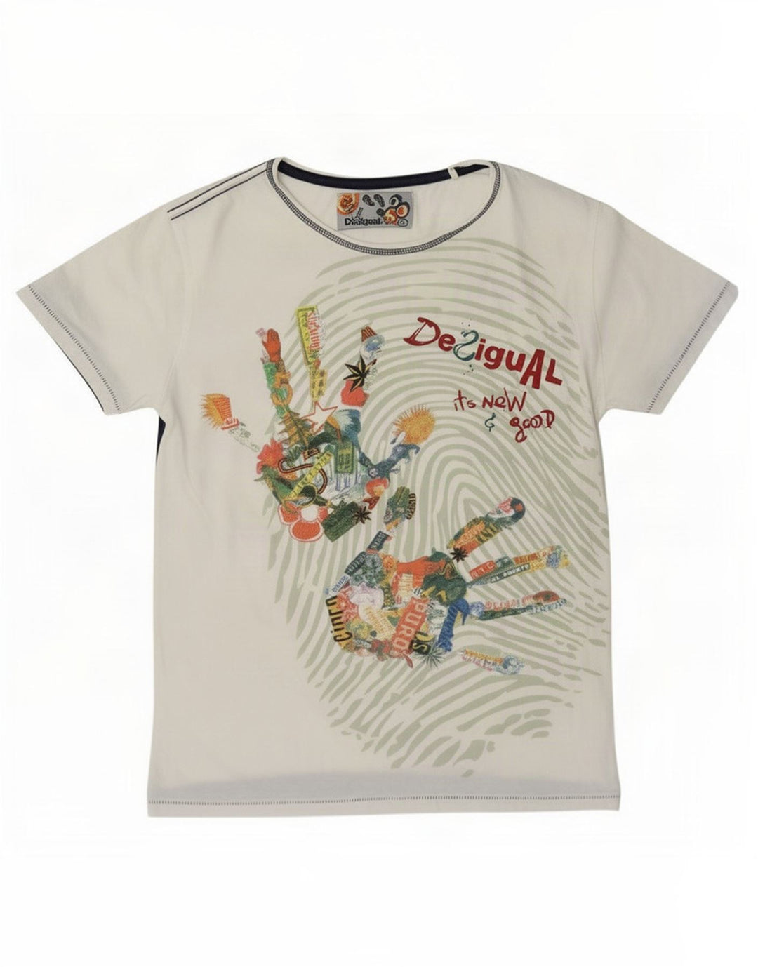 Damska koszulka graficzna Desigual Top UK 14 Medium White