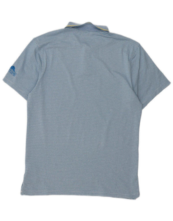 Męska koszulka polo Nike Dri Fit, mała, niebieska, poliestrowa w paski
