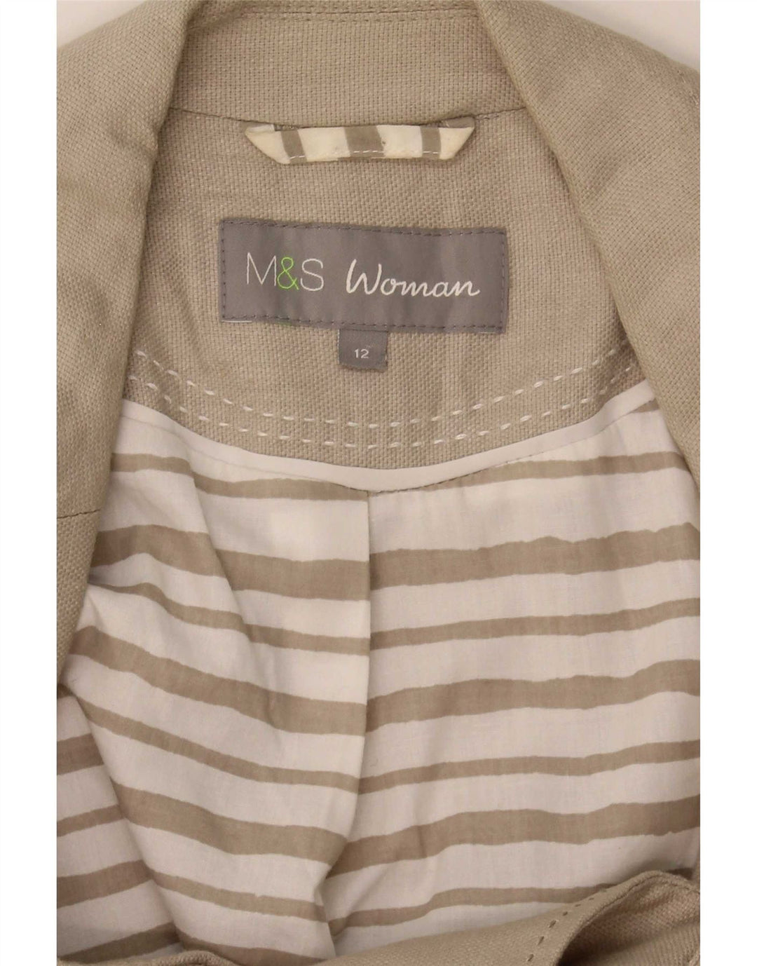 Marks & Spencer Damska marynarka zapinana na 3 guziki, UK 12, średni beż