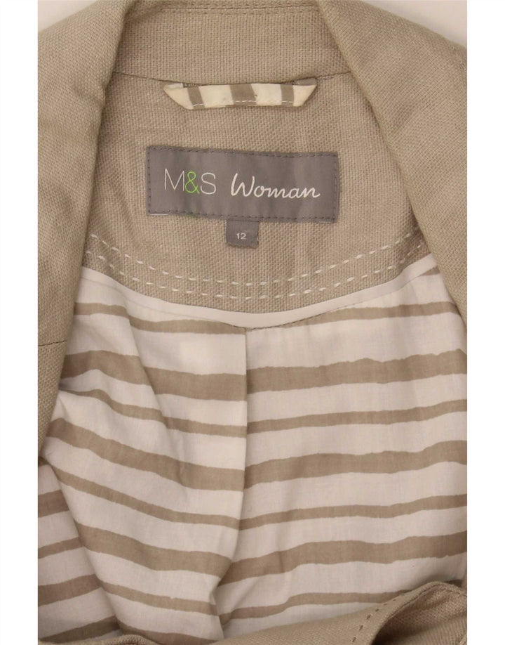 Marks & Spencer Damska marynarka zapinana na 3 guziki, UK 12, średni beż