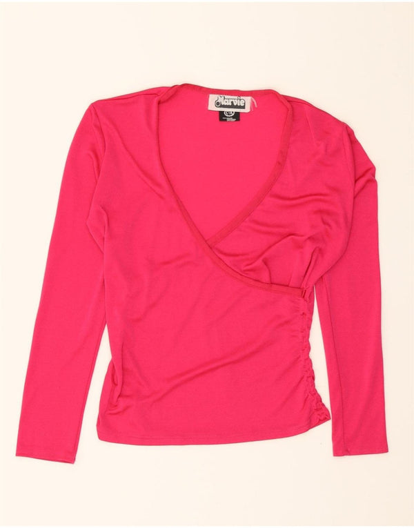 C&A Womens Top Long Sleeve UK 12 Medium Pink Nylon