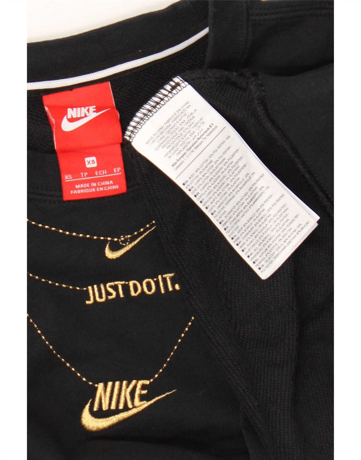 Męska bluza z grafiką Nike, sweter XS, czarna, bawełniana