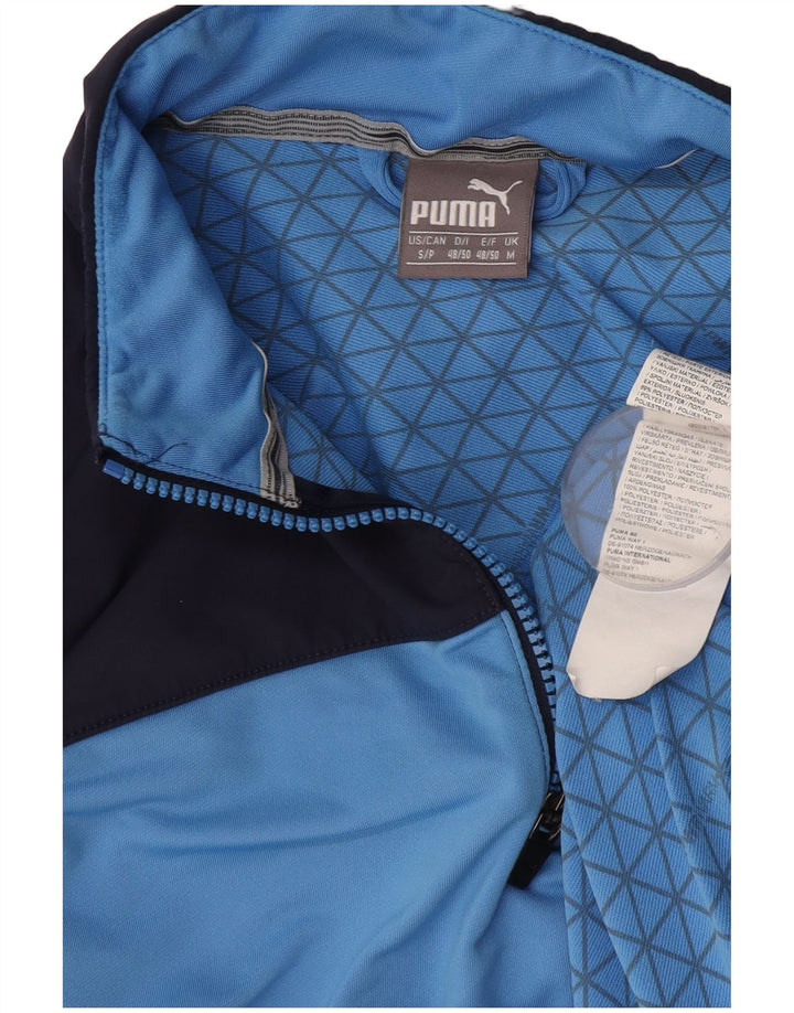 Męski dres Puma z zamkiem błyskawicznym i topem z poliestru w kolorze średnioniebieskim