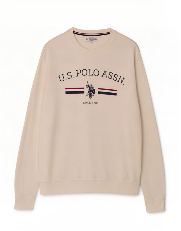 US Polo Assn. Męska bluza z grafiką, 2XL, biała bawełna