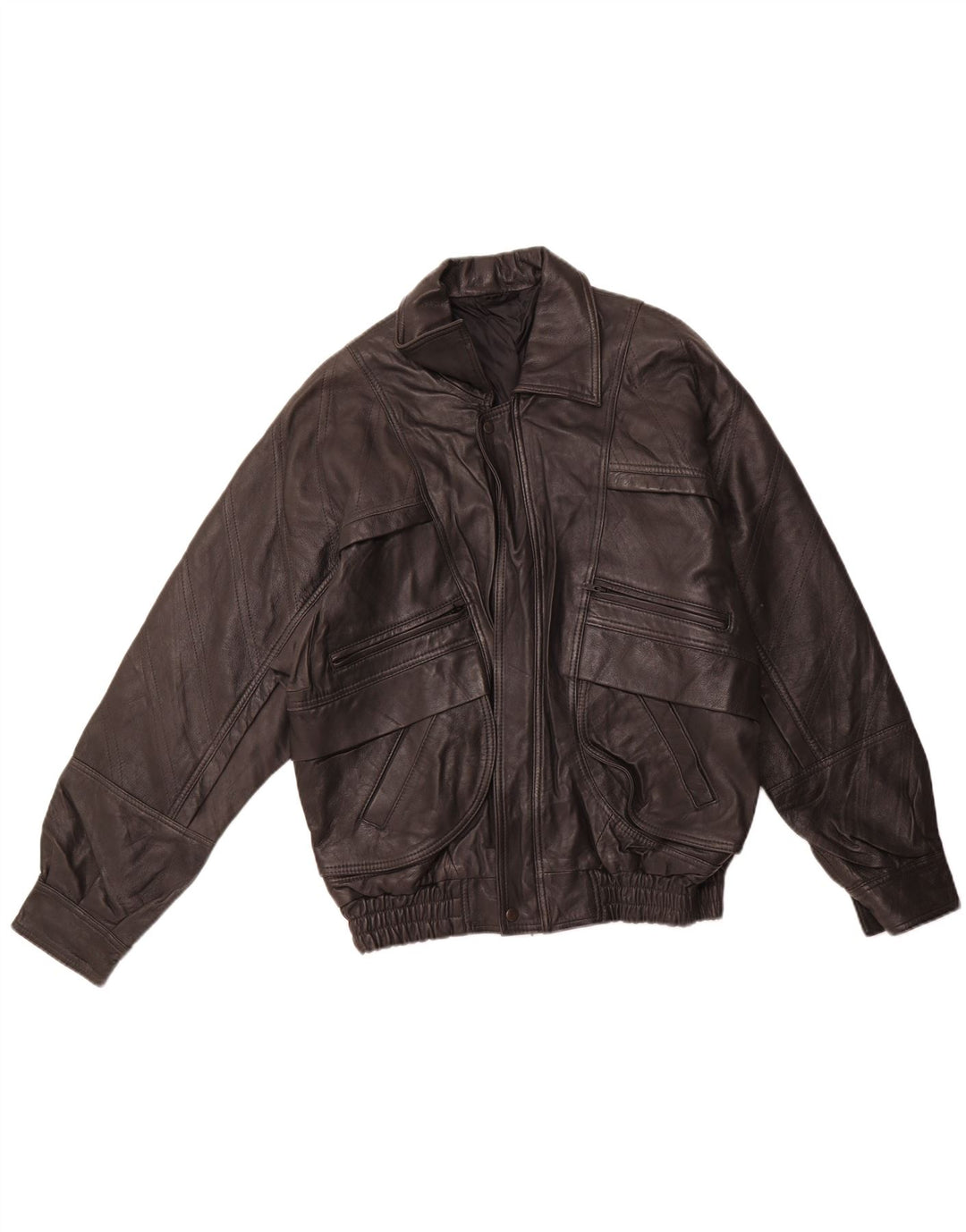 Męska kurtka skórzana VINTAGE EU 46 Mała czarna skóra