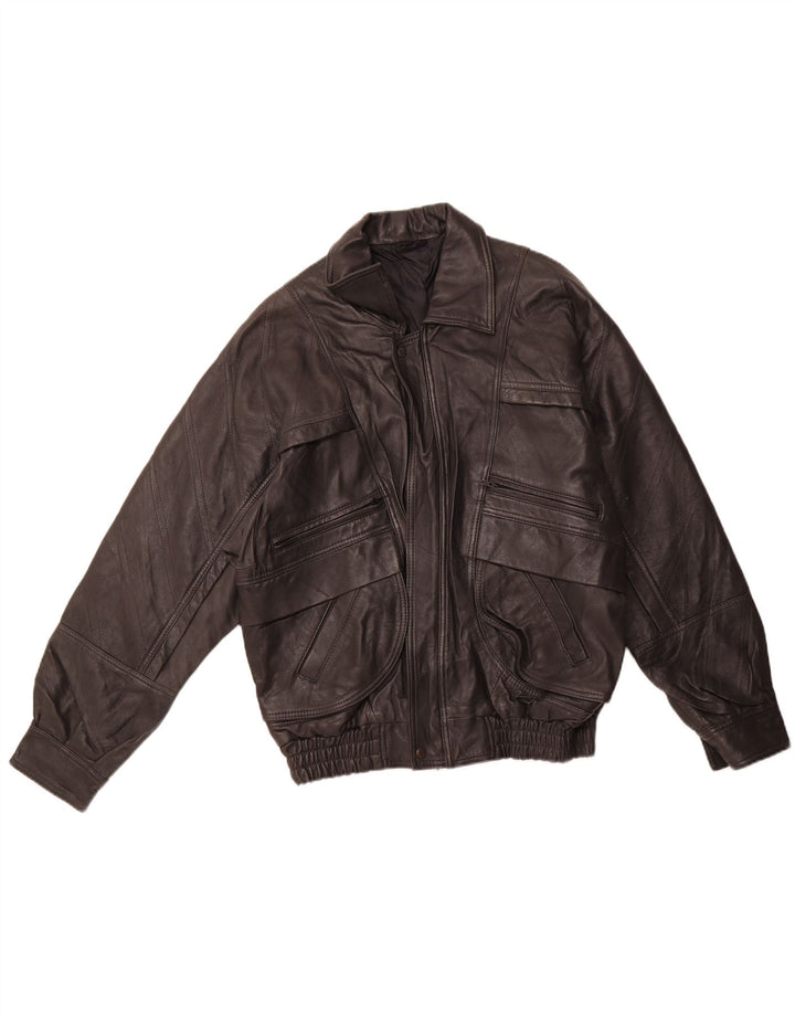 Męska kurtka skórzana VINTAGE EU 46 Mała czarna skóra