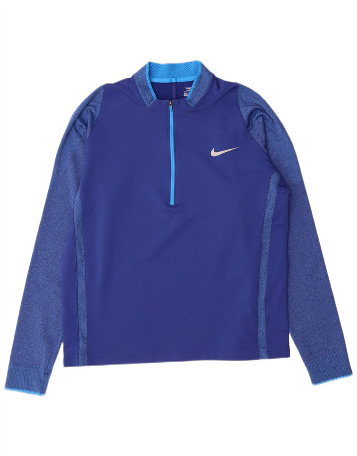 Męski dres NIKE Dri Fit z zamkiem błyskawicznym na szyi, średni niebieski