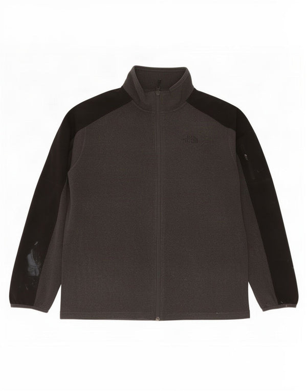 Męska kurtka polarowa The North Face UK 40, duża, szara, z blokami kolorów, z poliestru