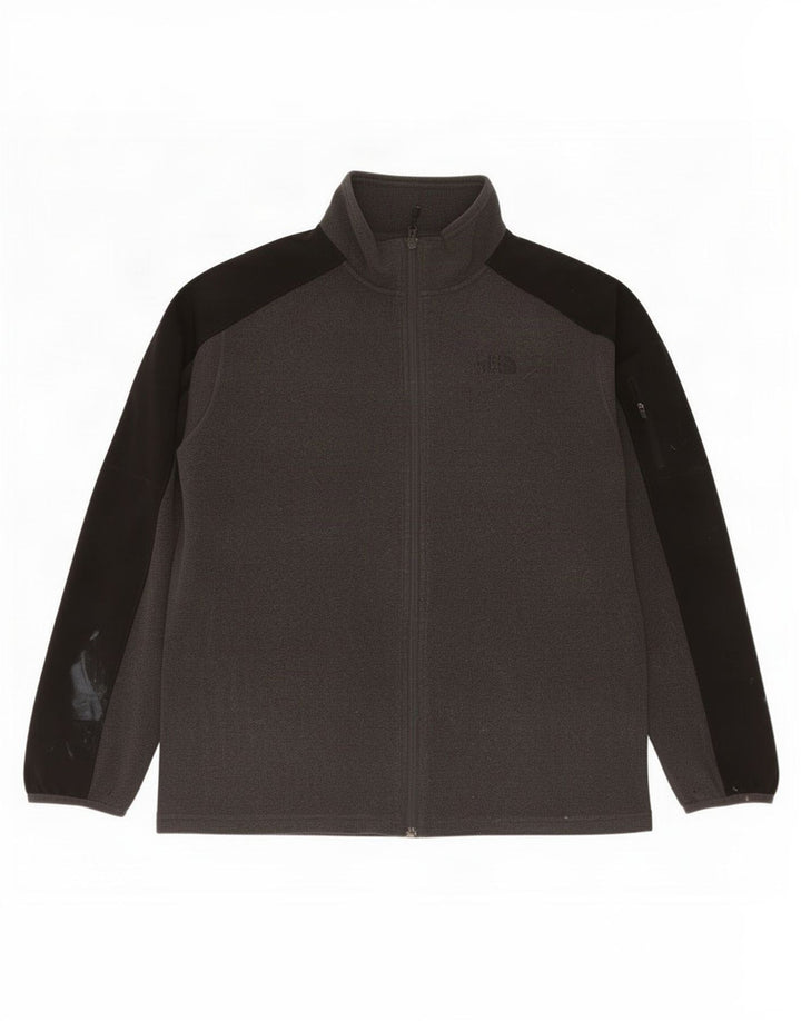 Męska kurtka polarowa The North Face UK 40, duża, szara, z blokami kolorów, z poliestru