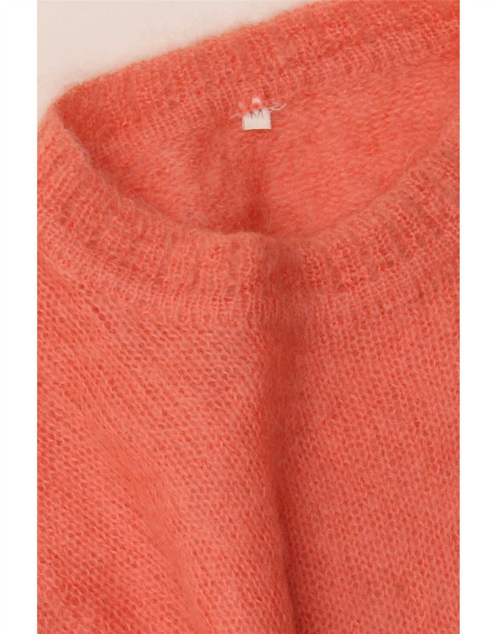 Sweter damski w stylu vintage z okrągłym dekoltem UK 12, średni róż