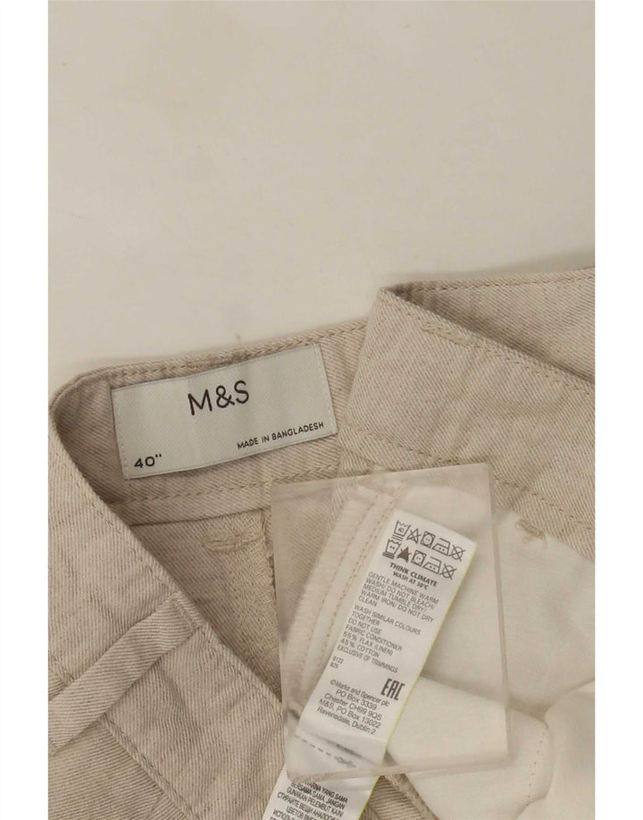 Męskie spodenki Chino Marks & Spencer W40 XL, beżowe, lniane