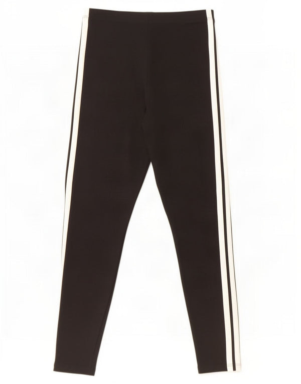 Damskie legginsy Adidas Crop UK 12/14 Średnia czarna bawełna