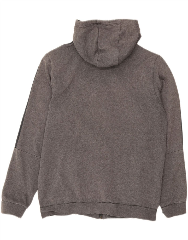 Adidas Męski sweter z kapturem i zamkiem błyskawicznym, duży, szary, bawełniany