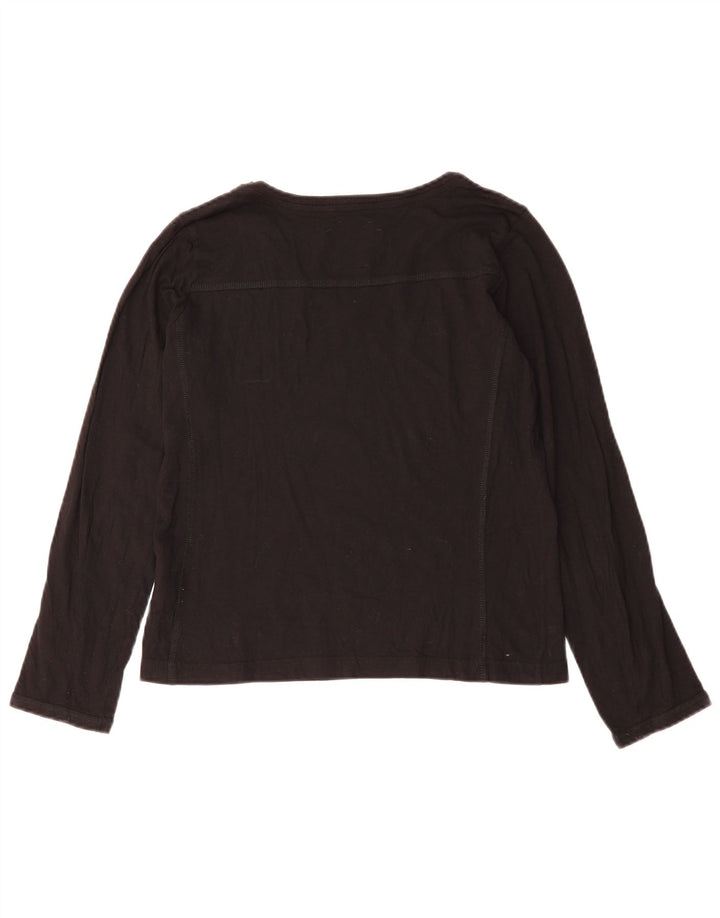 CHAMPION Damski top łatwy w kroju z długim rękawem, UK 10, mały, czarny, bawełniany