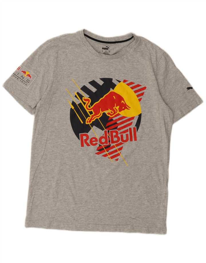 Męski T-shirt Puma Red Bull z grafiką, średni szary, nakrapiany