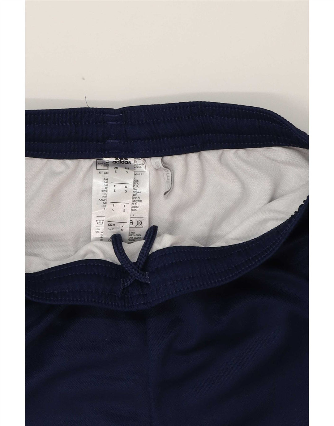 Męskie spodenki sportowe Adidas Climalite, małe, granatowe, poliestrowe