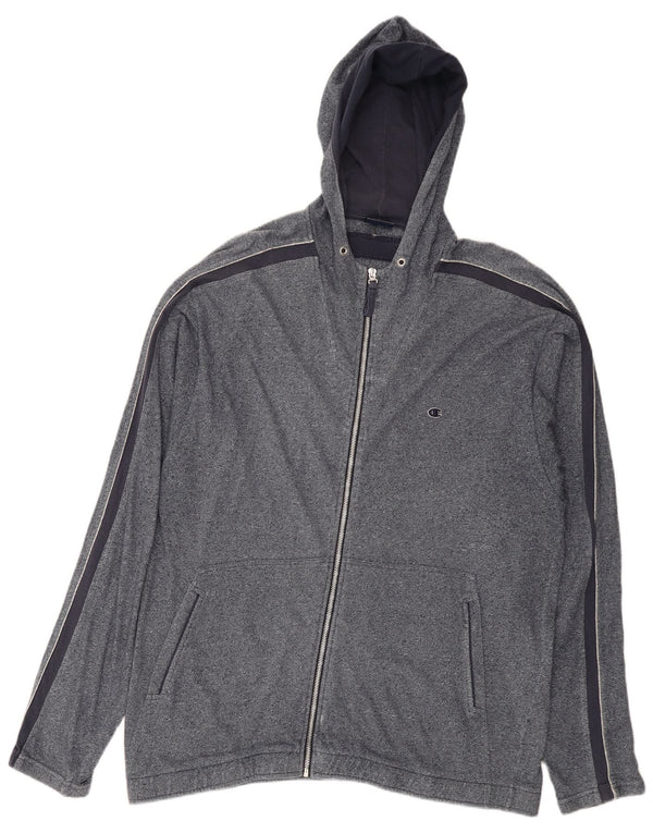 Męski sweter z kapturem i zamkiem Champion, 2XL, granatowy, bawełniany w cętki