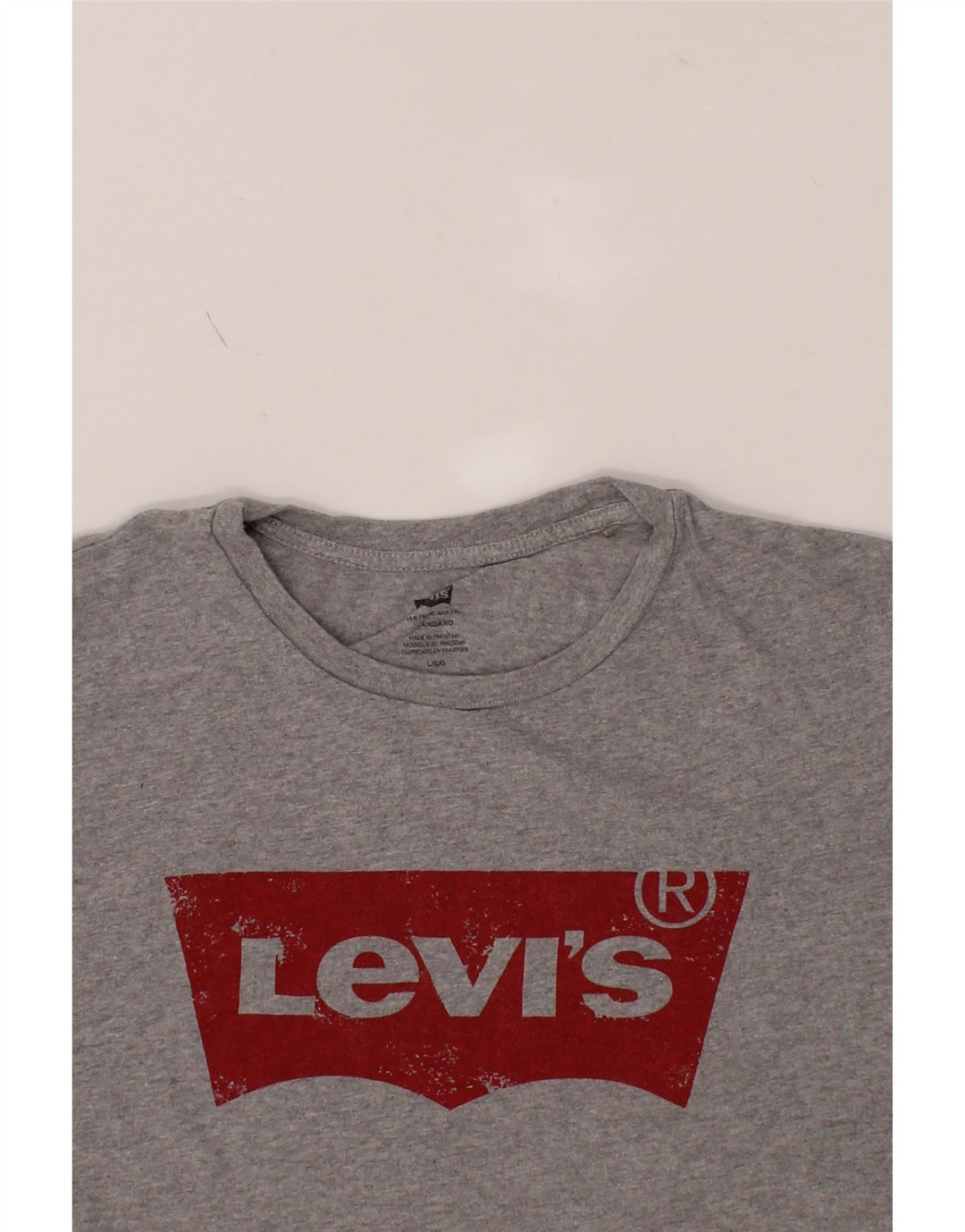 LEVI'S Mens Graphic T-Shirt Top Large Grey Cotton Vintage Levi's and Second-Hand Levi's from Messina Hembry 
