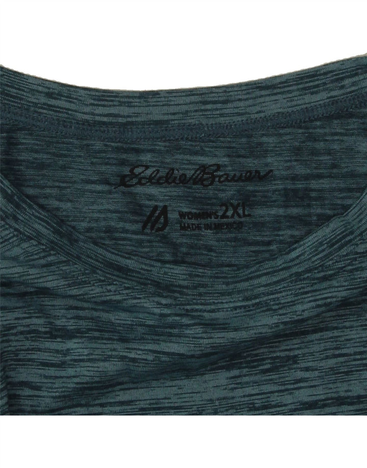 EDDIE BAUER Womens Top Long Sleeve UK 20 2XL Blue Flecked Vintage Eddie Bauer and Second-Hand Eddie Bauer from Messina Hembry 