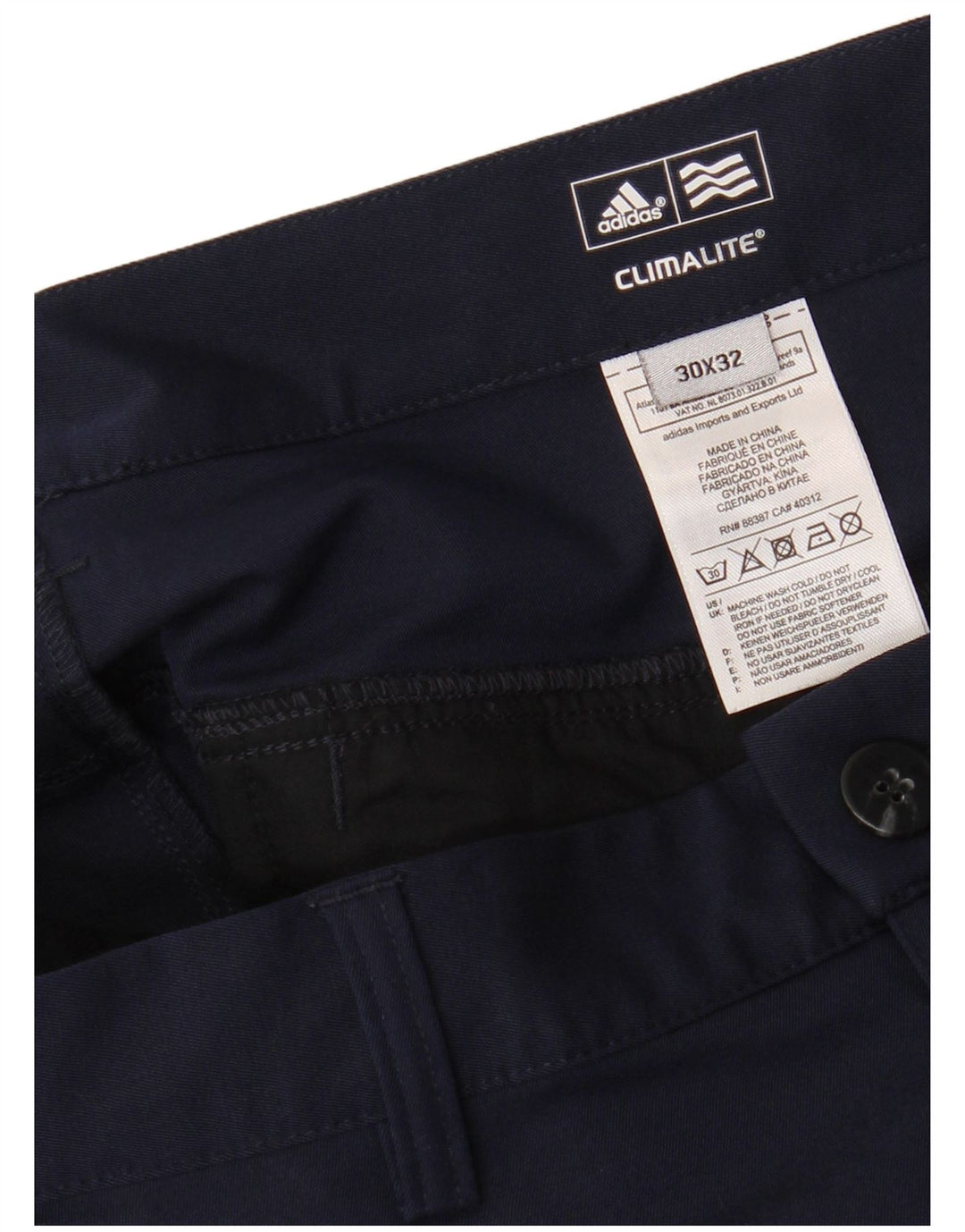 Spodnie męskie ADIDAS Climalite Straight Chino W30 L32 Granatowy poliester
