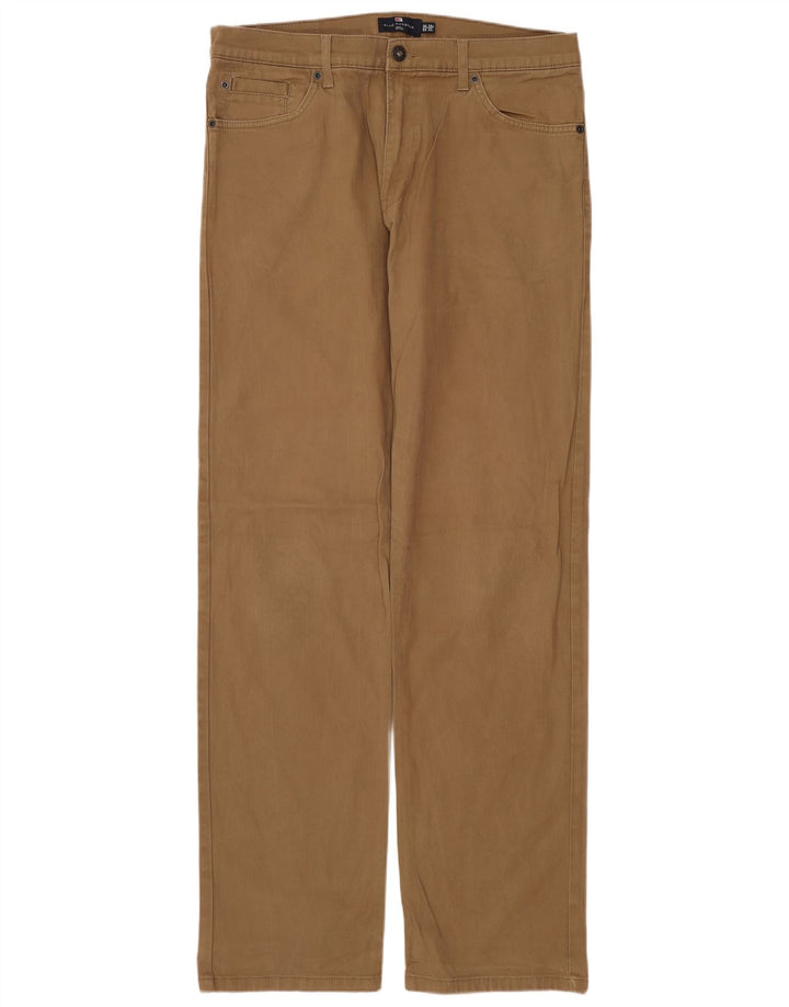 Męskie spodnie codzienne MARKS & SPENCER Blue Harbor W34 L33 brązowe