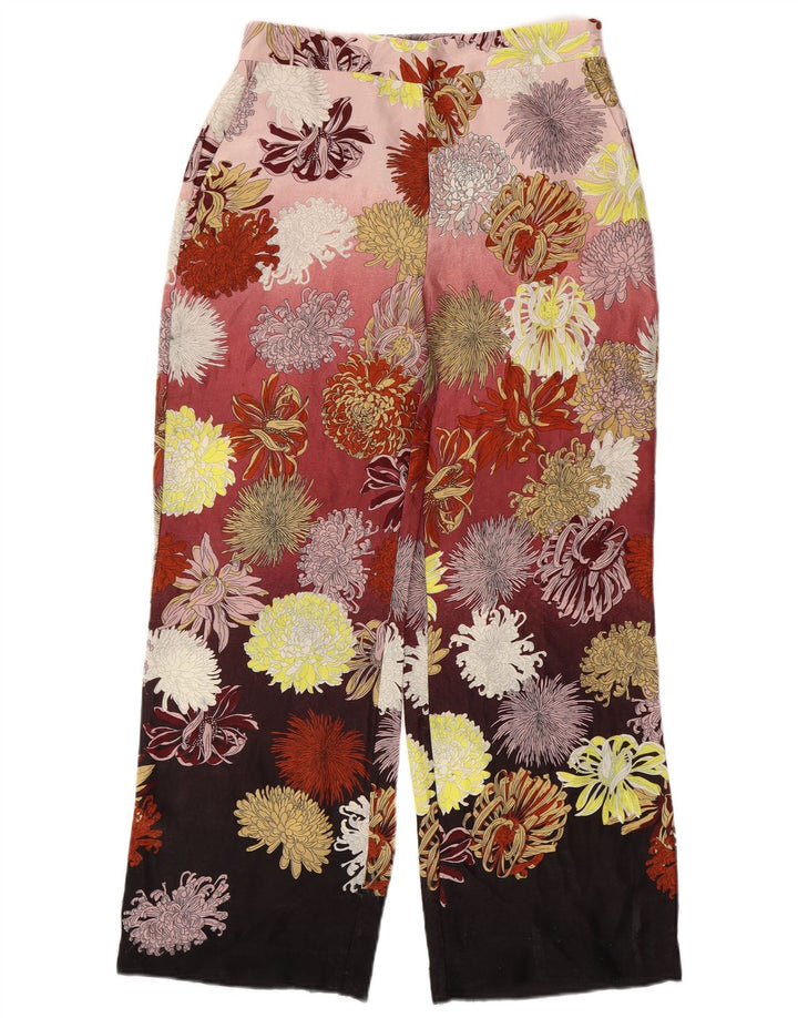 Damskie spodnie z szerokimi nogawkami ZARA W28 L29 Wielokolorowe kwiaty