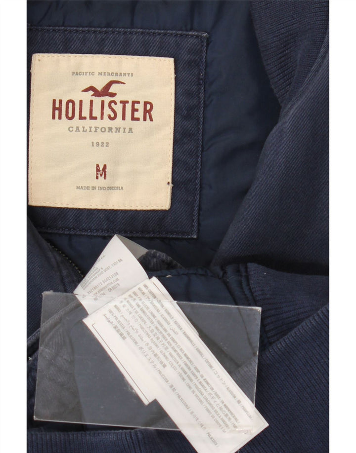 Męska kurtka bomberka Hollister UK 38, średnia, granatowa, bawełniana